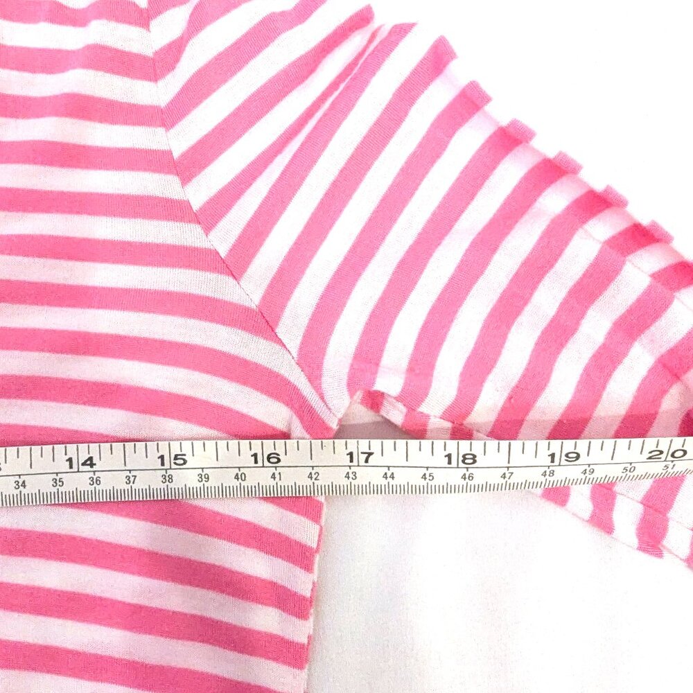 Banana Republic | Modal Mini-Stripe Long-Sleeve Tee Pink & White | Size Small - Picture 7 of 9